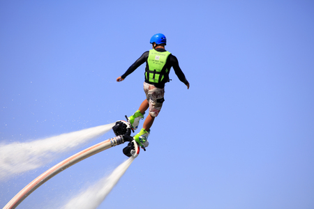 Water stunts performance in a parkのeditorial素材