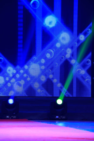 Blue pattern and spotlights