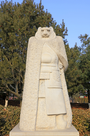 China ancient temple animal sculptureの写真素材