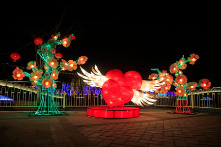 heart shape lanternのeditorial素材