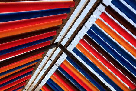 Color cylindrical roofの写真素材