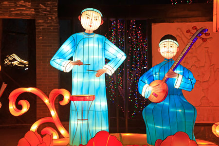 Cartoon characters shape lanternのeditorial素材