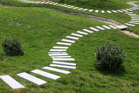 stone path in a parkの写真素材