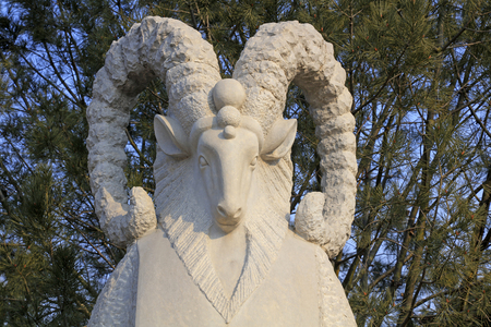 China ancient temple animal sculptureの写真素材