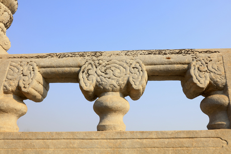 white marble railings arch bridgeの写真素材