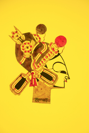 traditional Chinese paper-cut works, closeup of photoの写真素材