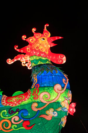 Cock shape lantern at spring festivalのeditorial素材