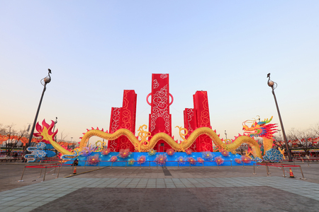 dragon shape lantern at spring festivalのeditorial素材