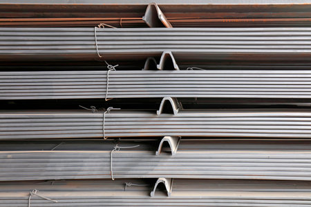 Steel products in the warehouse