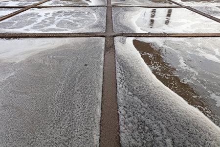 Aeration tank of sewage treatment plantの写真素材