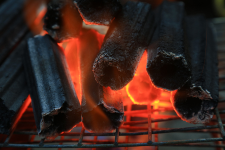 Burning charcoal, closeup of photo
の写真素材