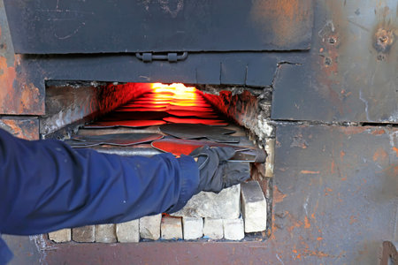 Steel spade heating and forging production equipment