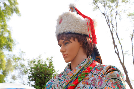 Mongolian people wax figure, Tangshan South Lake Park sceneryの写真素材