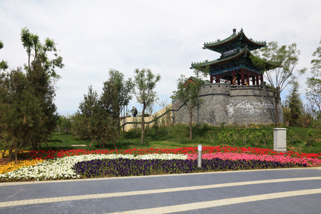 Traditional Chinese architectural sceneryのeditorial素材