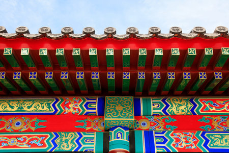 Chinese traditional building a richly ornamented buildingの写真素材