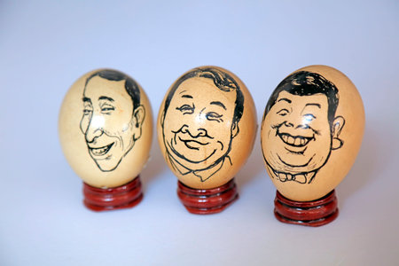 Egg carving craftworkのeditorial素材