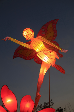 Cartoon girl shape lanternのeditorial素材