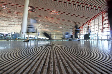 Beijing Capital International Airport T3 terminal rush people, Chinaのeditorial素材