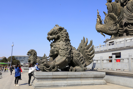 lion sculpture in the parkのeditorial素材