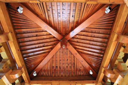 Top structure of wooden Arborの写真素材