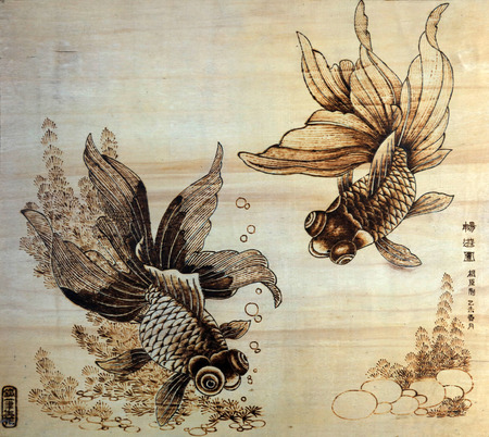 wood hot painting craftworkのeditorial素材