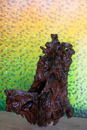 Root carving crafts at exhibitionのeditorial素材