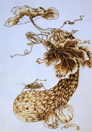 wood hot painting craftworkのeditorial素材