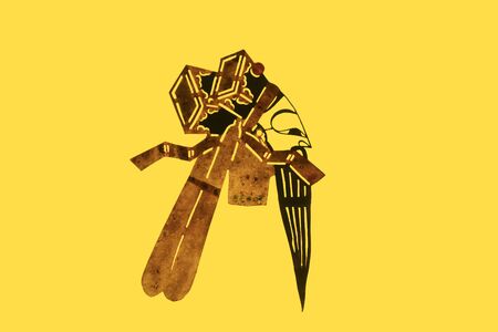 traditional Chinese paper-cut works, closeup of photoの写真素材