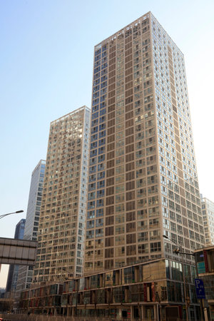 Beijing-February 2nd, 2017: Beijing Jian Wai SOHO building, Beijing, Chinaのeditorial素材