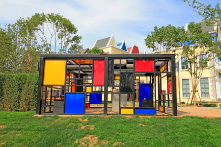 Small color house in a parkの写真素材