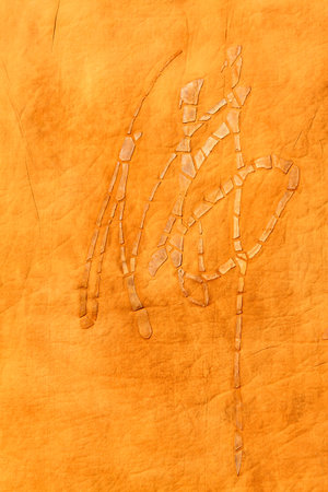 Zen words in brown cloth
