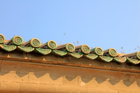 green glazed tileの写真素材