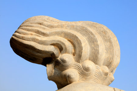 Animal tail stone carvingの写真素材