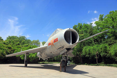 Leting county-May 14, 2017: Retired fighter jets from the Chinese air force are in the park, leting county, hebei province, China.のeditorial素材