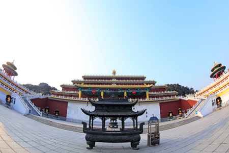 ancient China temple landscape architectureのeditorial素材