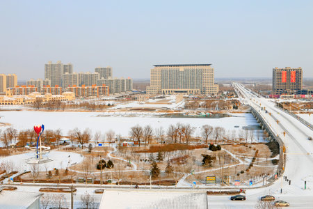 urban snow sceneのeditorial素材