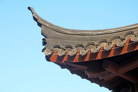 Eaves of ancient Chinese Architectureの写真素材