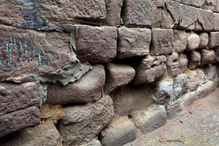 Broken rock wallsの写真素材
