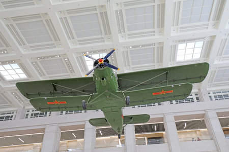 Beijing-June 28, 2019: Fighters hang in the air, Chinese People's Revolutionary Military Museum, Beijing, Chinaのeditorial素材