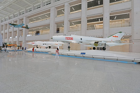 Beijing-June 28, 2019: Chinese-made fighter aircraft, Chinese People's Revolutionary Military...