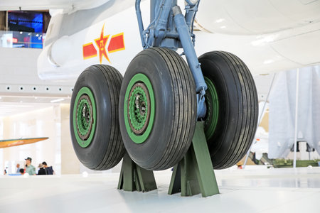 Aircraft tyres at the People's Revolutionary Military Museum, Beijing, Chinaのeditorial素材