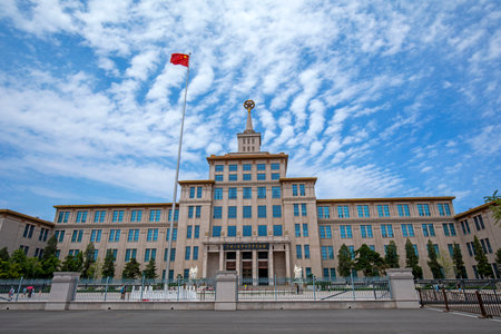 Beijing-June 28, 2019: Architectural Appearance of Beijing People's Revolutionary Military Museum, Beijing, Chinaのeditorial素材