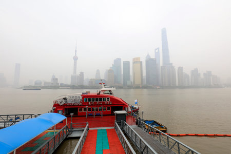Shanghai Bund in Haze, Shanghai City, China