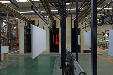 Enamel Steel Plate Production Line, Luannan County, Hebei Province, Chinaのeditorial素材