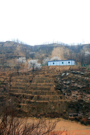 Natural scenery of mountain villagesのeditorial素材