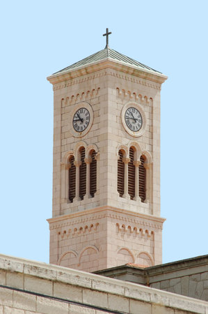 Tower in the Church of Joseph`s Carpenty in Nazareth