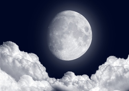 moon in the nightの写真素材