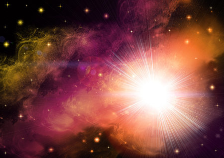 Galaxies and stars in the night sky