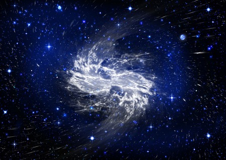 Stars of a planet and galaxy in a free spaceの写真素材