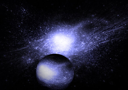 Stars, dust and gas nebula in a far galaxy.